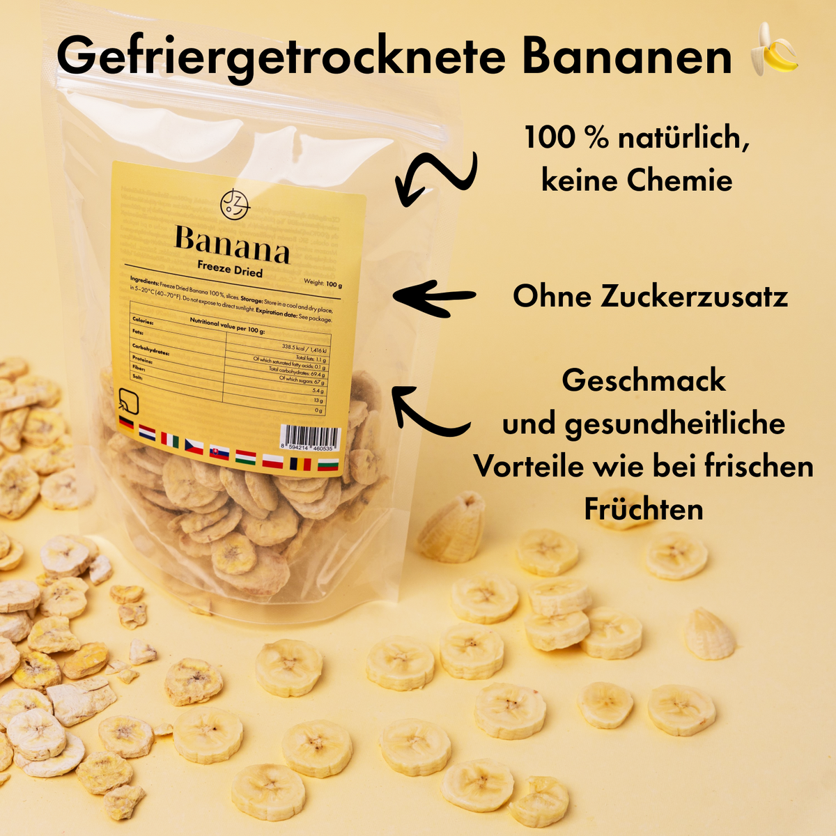 Gefriergetrocknete Bananen 🍌