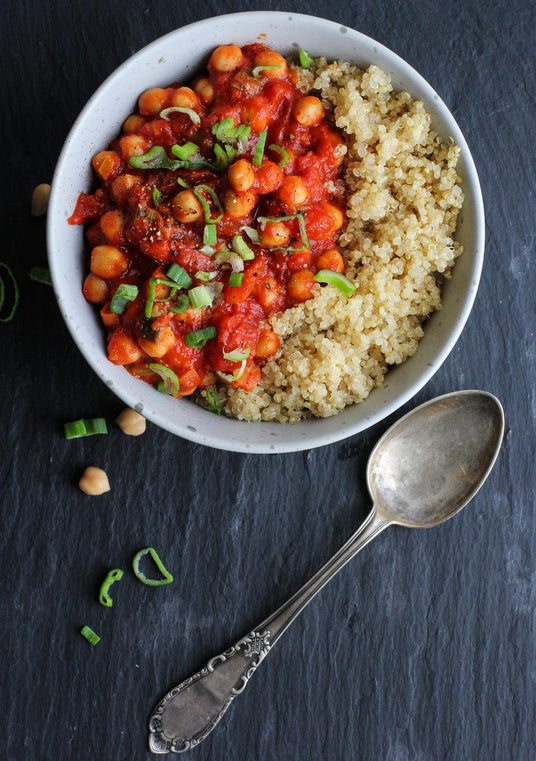 Kichererbsen-Soße mit Quinoa
