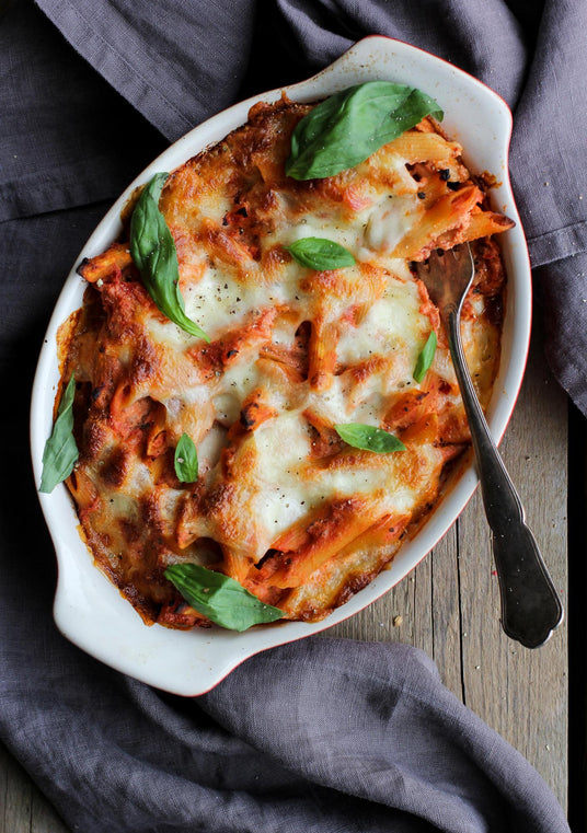 Überbackene Penne mit Ricotta