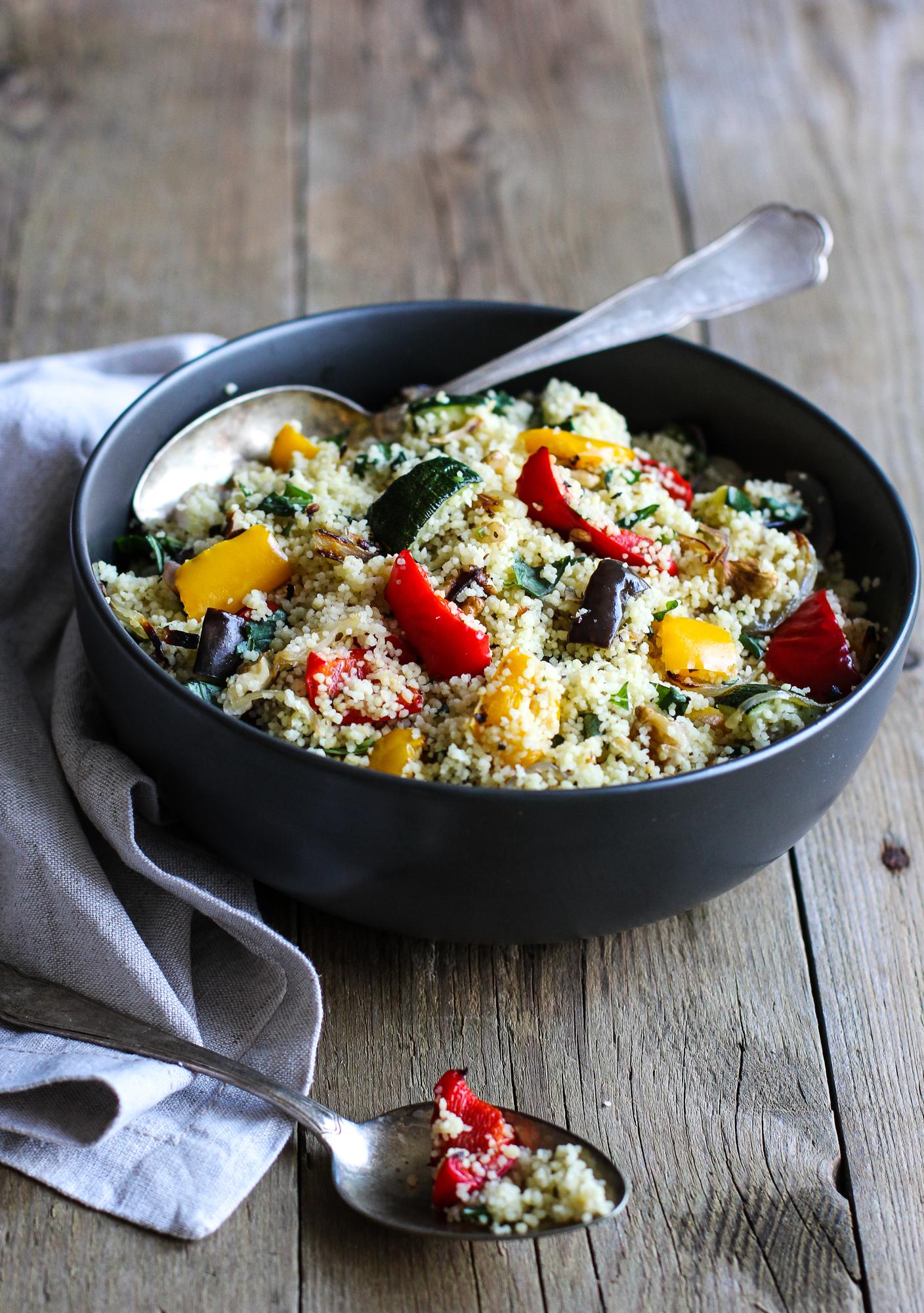 Couscous mit gebackenem Gemüse