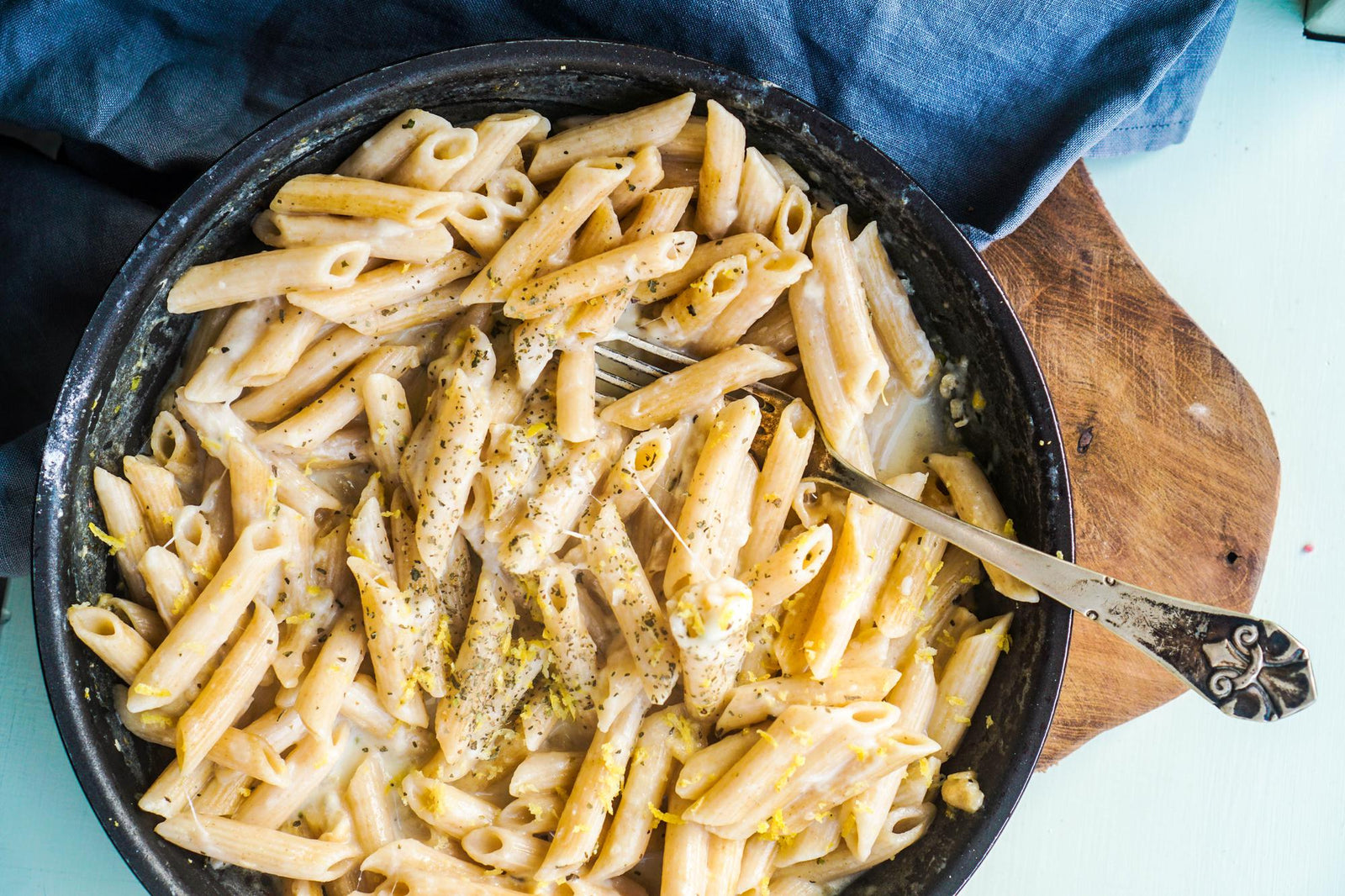 Cremenudeln mit Zitrone und Rosmarin