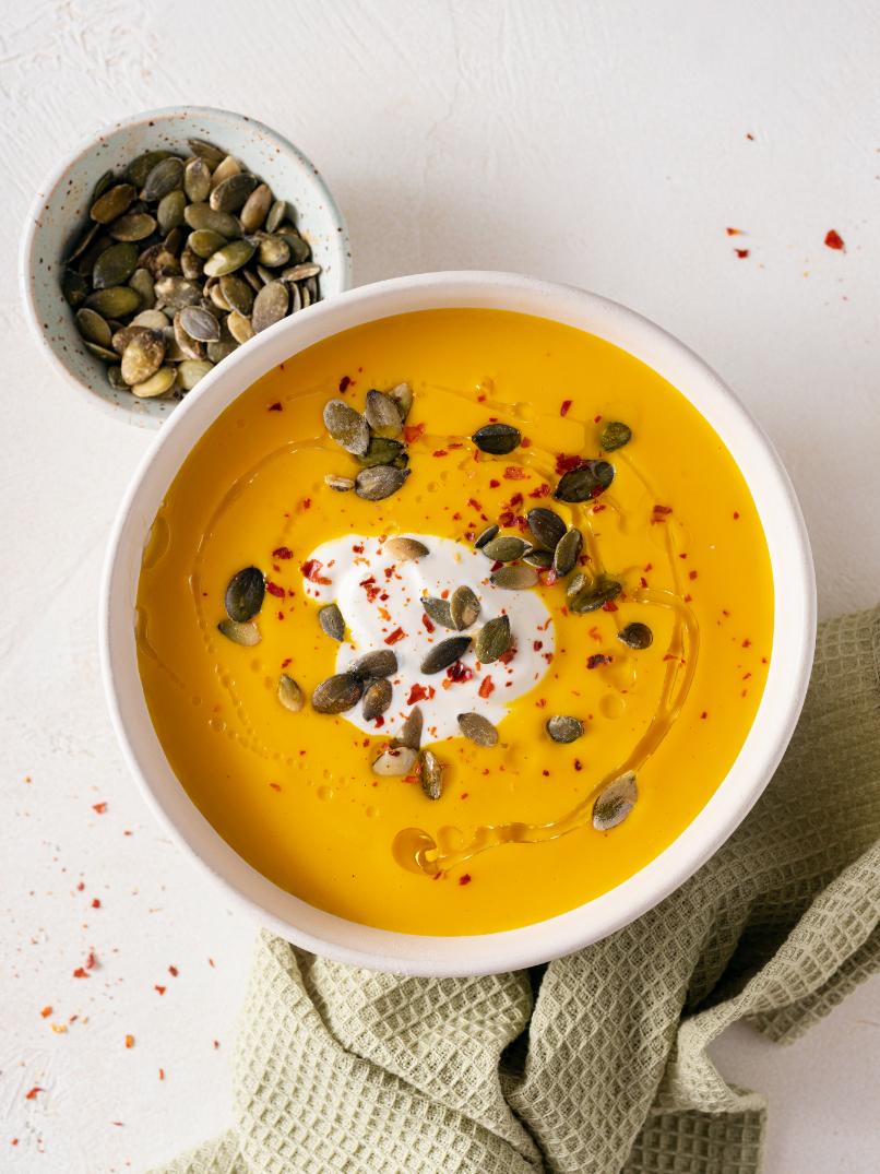 Kürbissuppe mit Karotten und Ingwer
