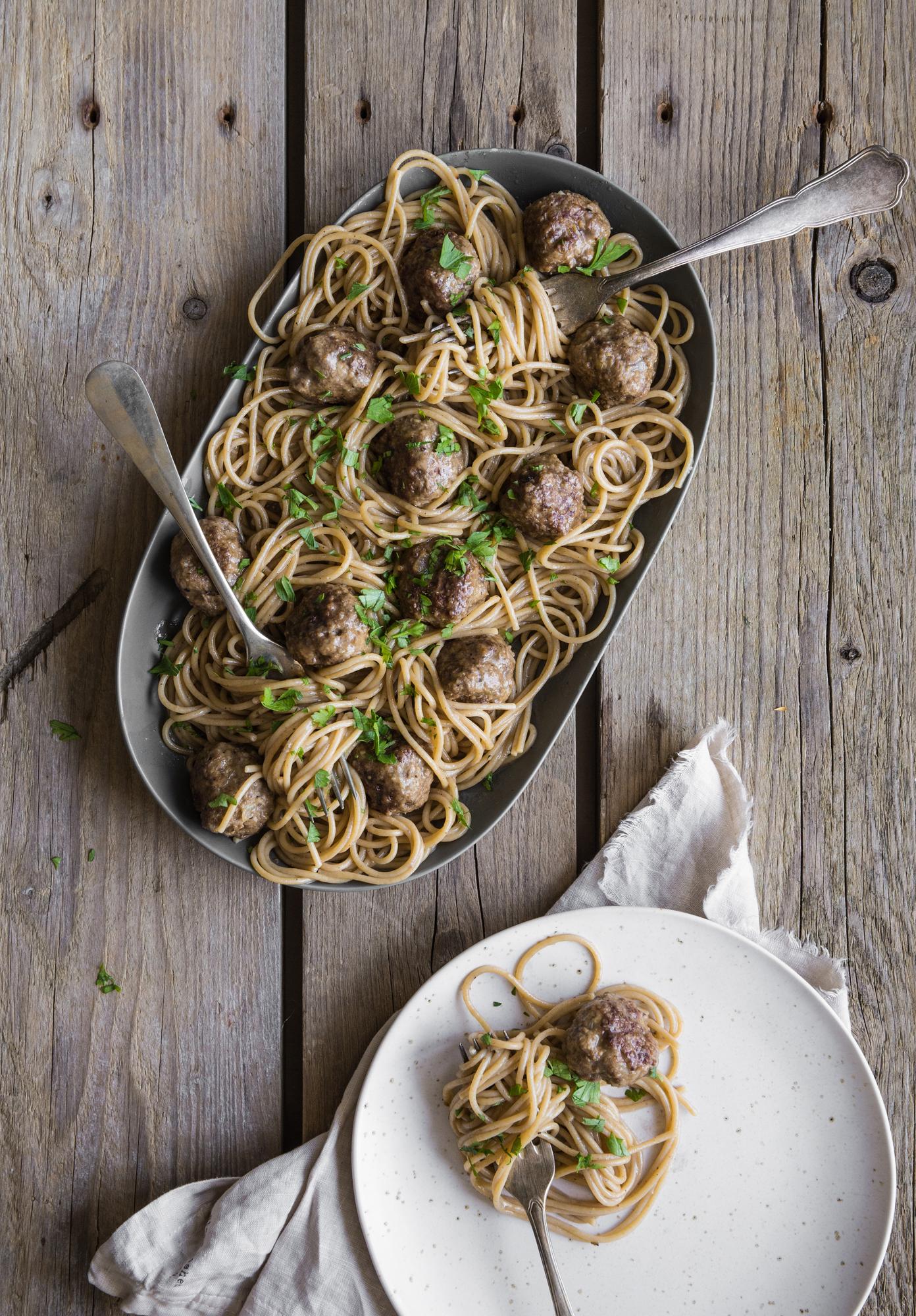 Fleischbällchen mit Spaghetti