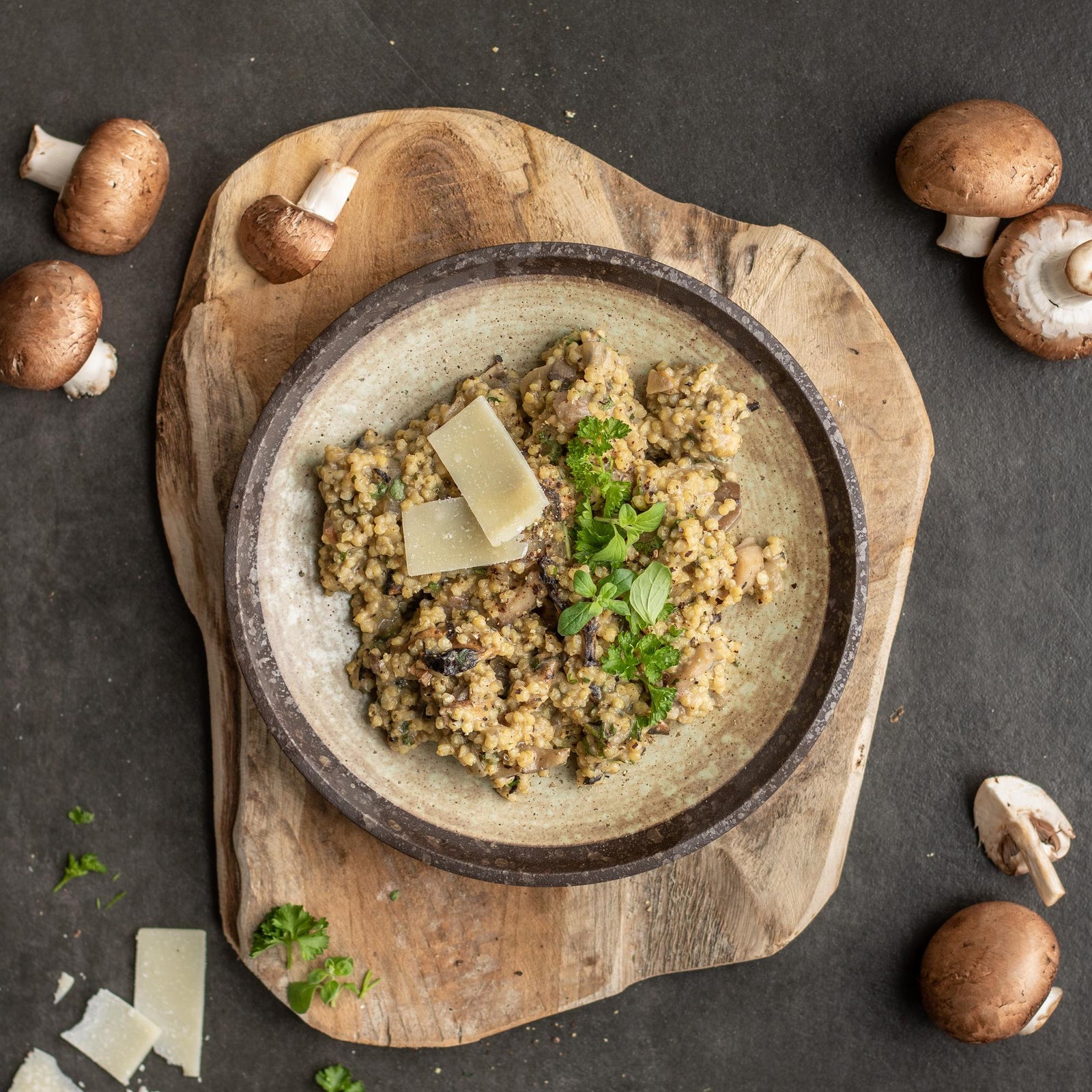 Hirse-Risotto mit Pilzen