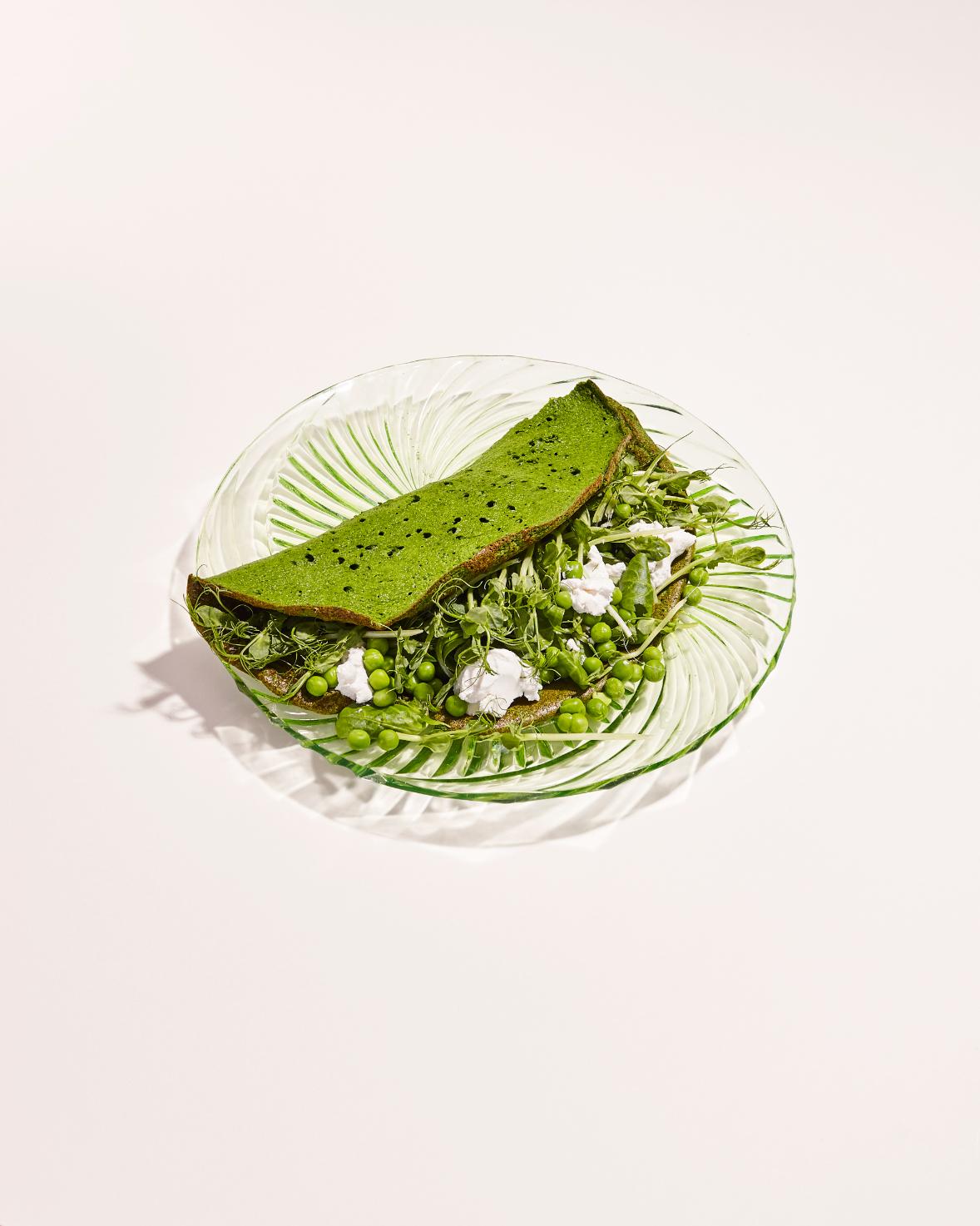 Erbsen-Omelett mit Ziegenkäse