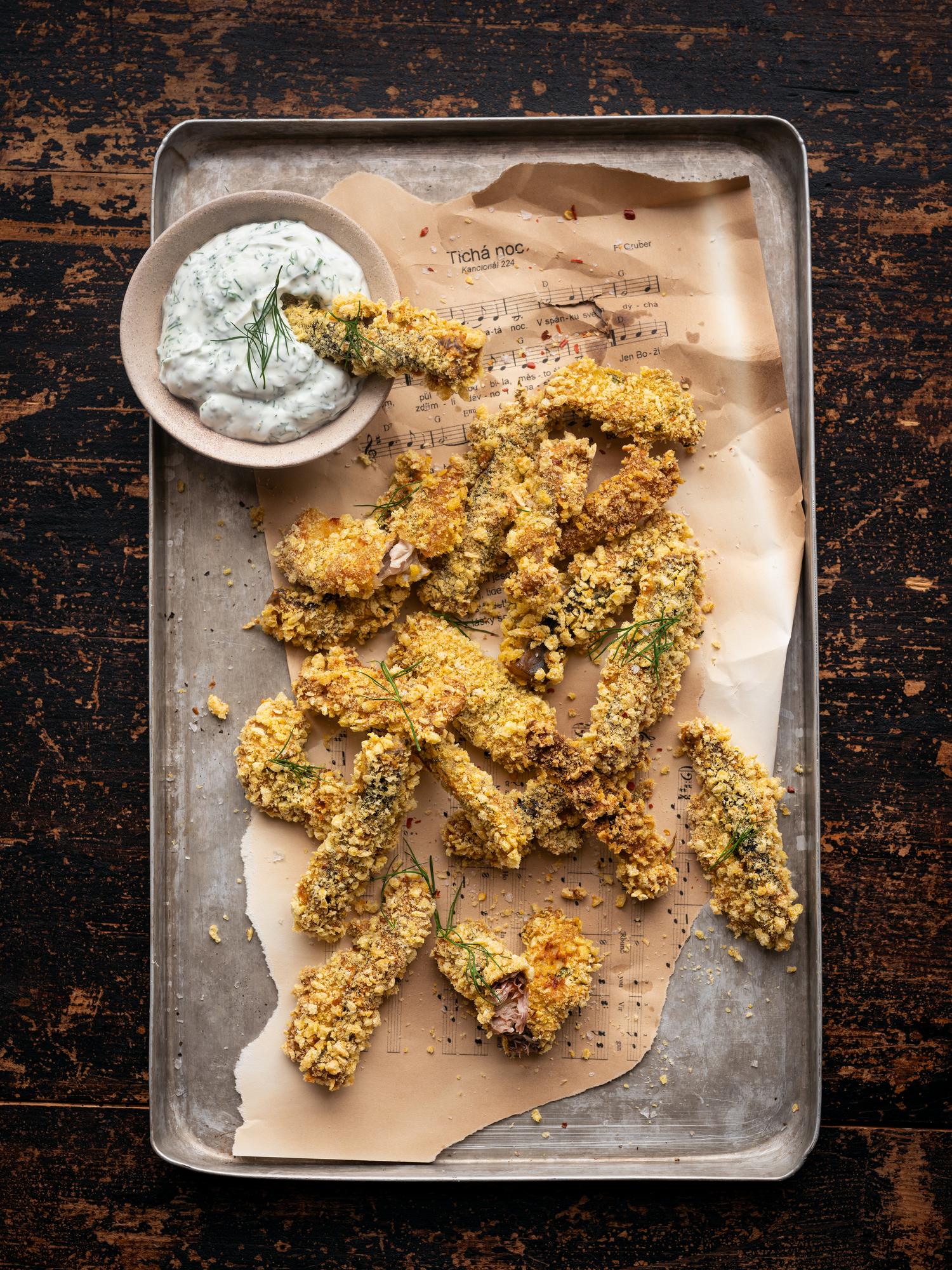 Karpfen-Pommes mit Dill-Dip
