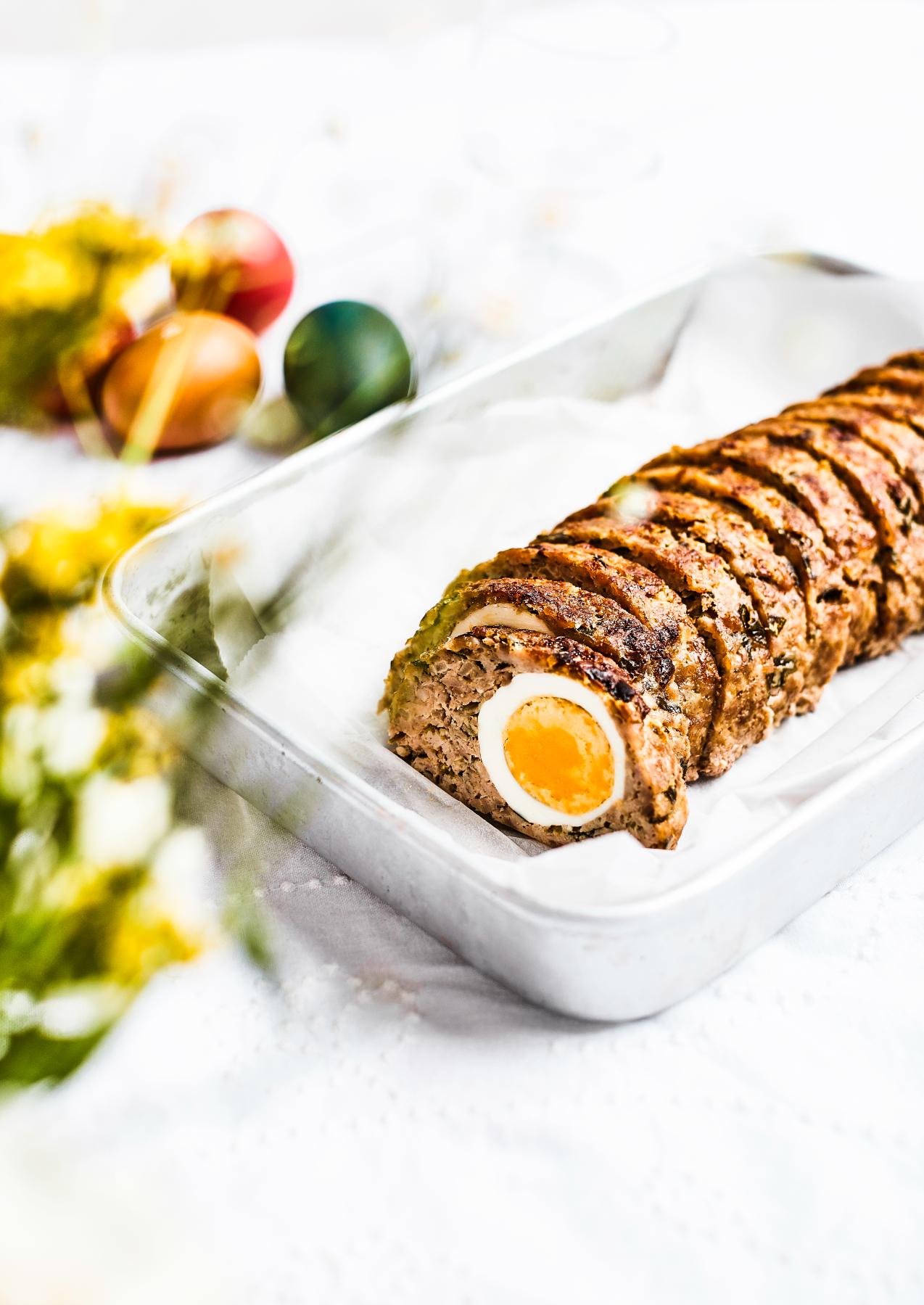 Truthahn-Hackbraten mit Eiern