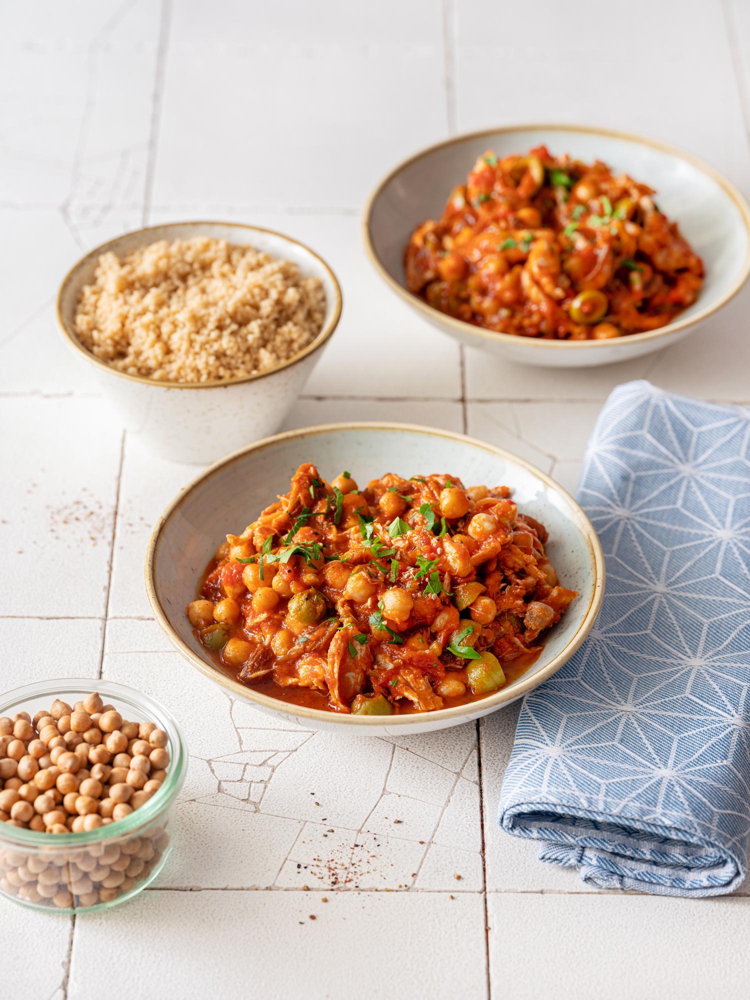 Hähnchenmischung mit Kichererbsen und Couscous