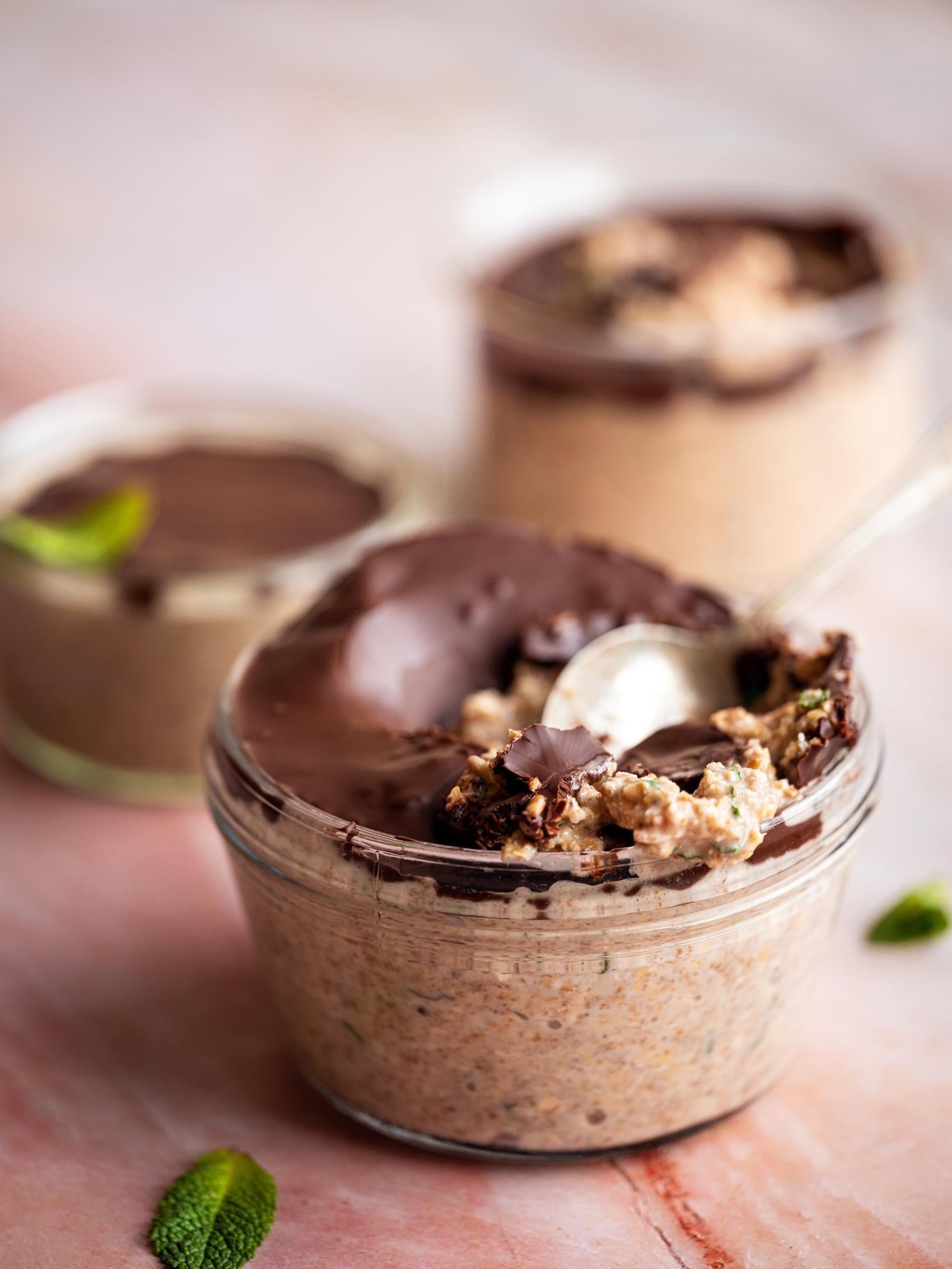 Minze-Schokoladen-Overnight-Oats