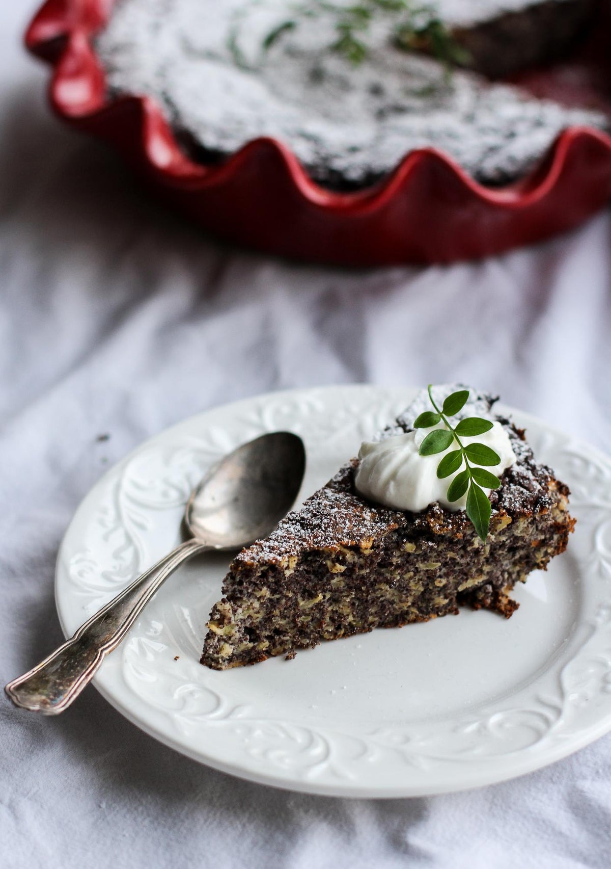 Mohnkuchen mit Äpfeln