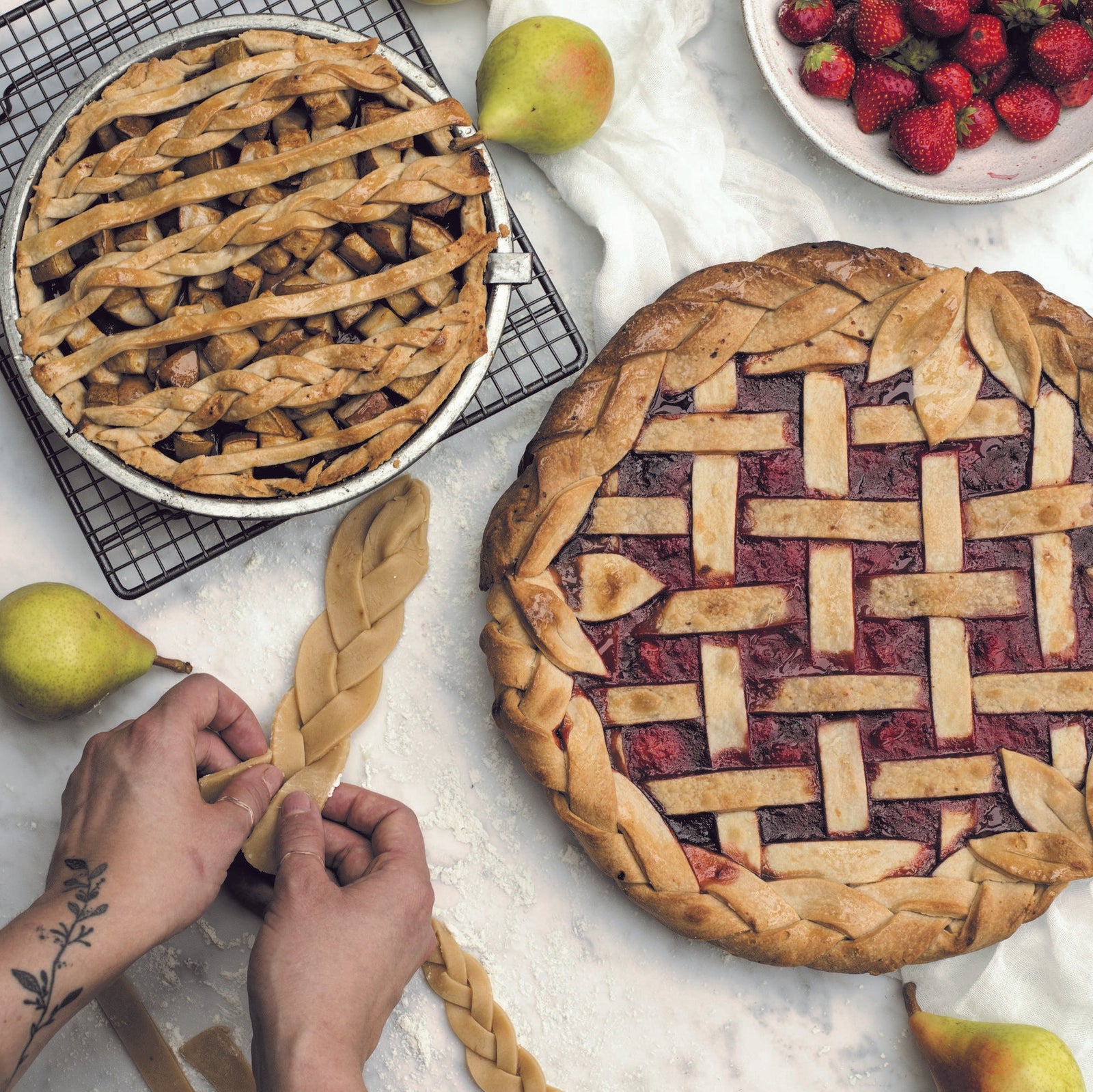 Obst-Gitterkuchen