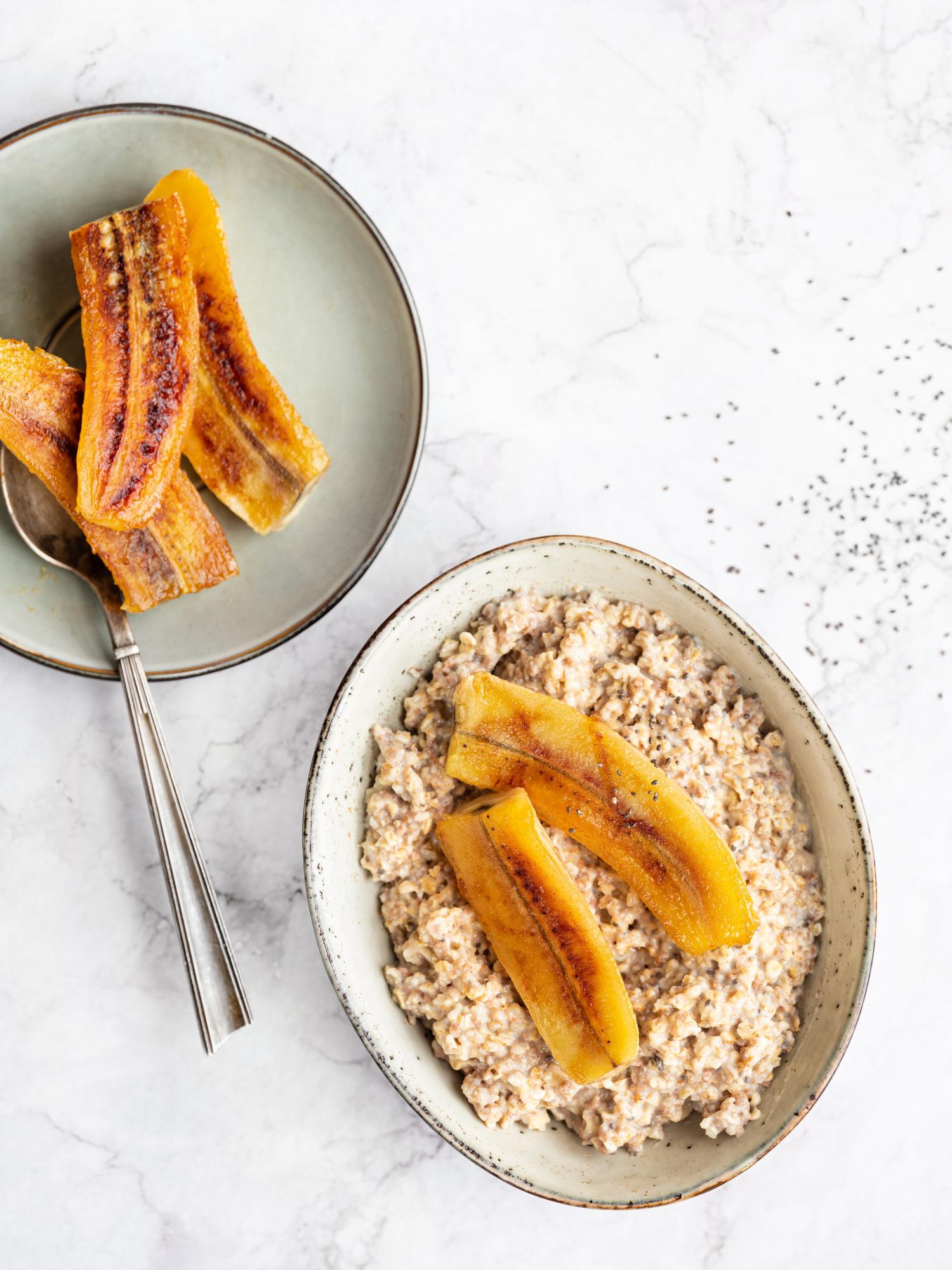 Haferbrei mit karamellisierter Banane