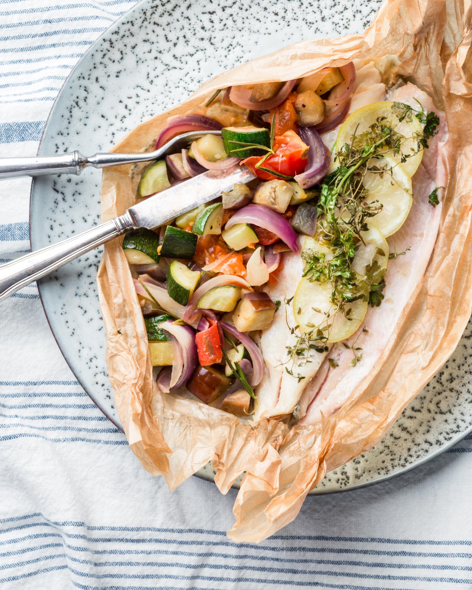 Forelle in der Papillote