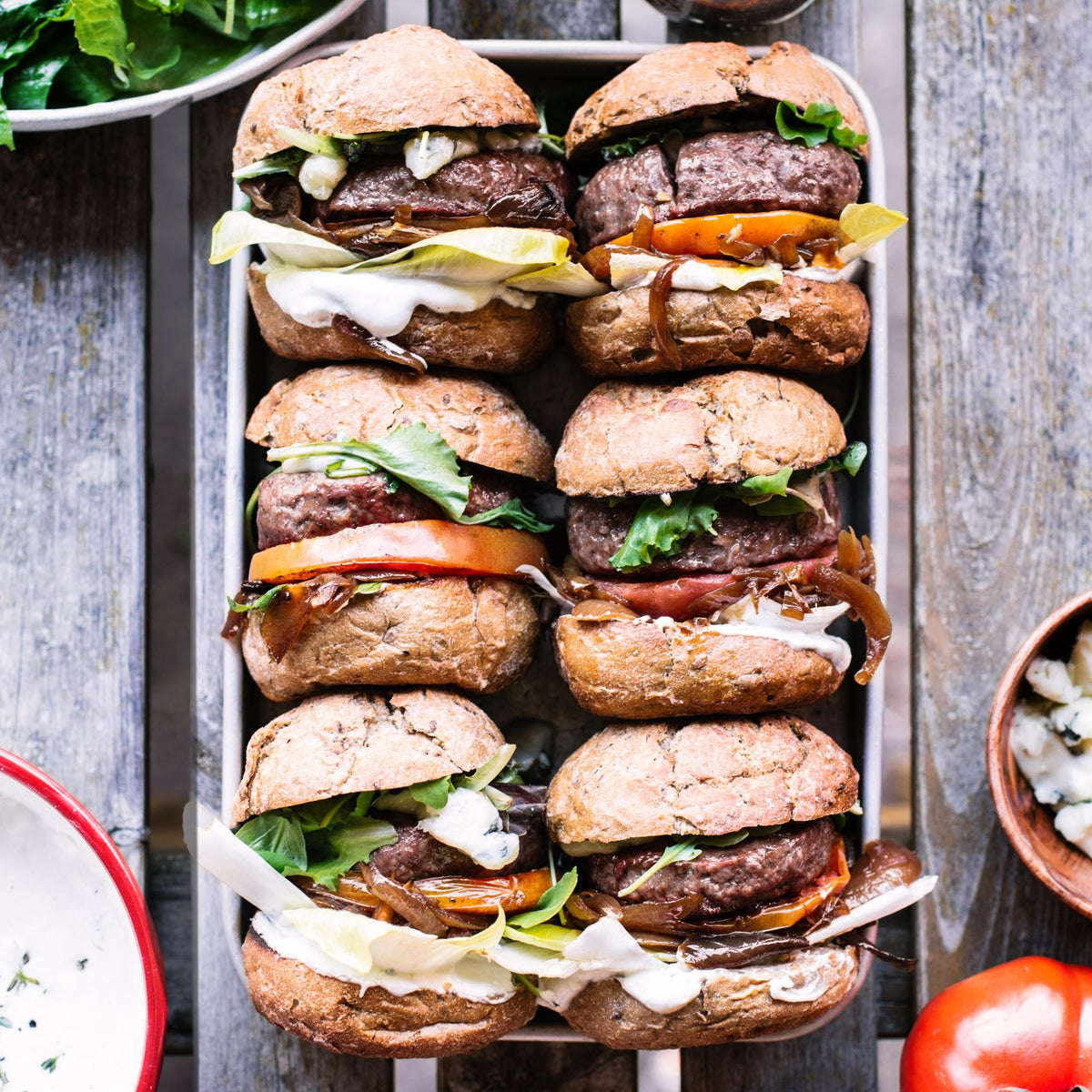 Rinderburger mit Zwiebelmarmelade