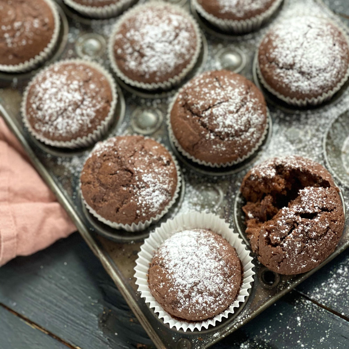 Schokoladenmuffins aus Quarkteig