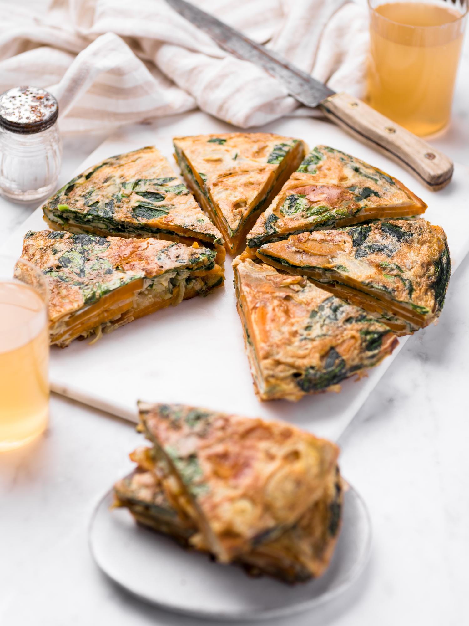 Süßkartoffel-Tortillas mit Spinat