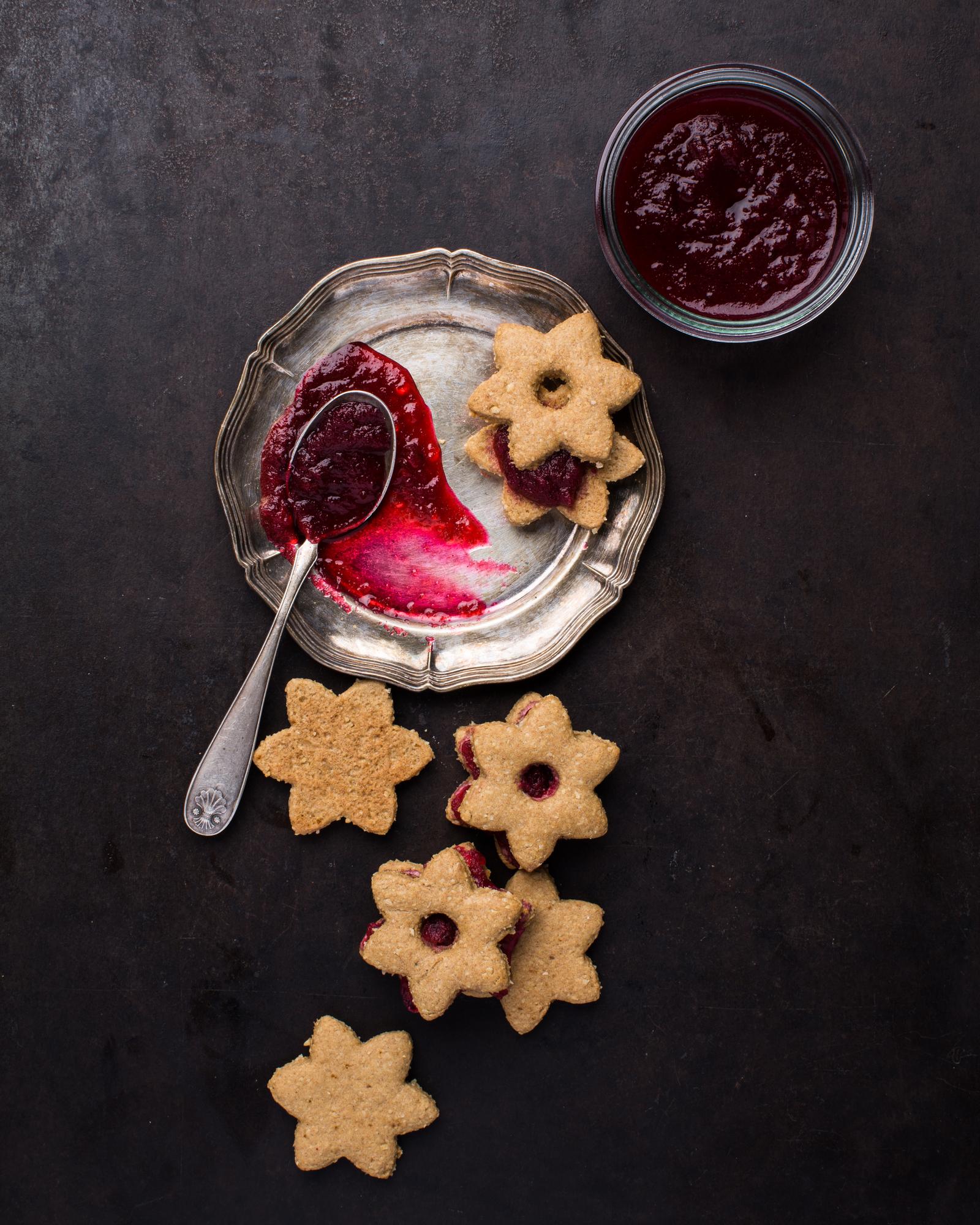 Kekse mit Rote-Bete-Marmelade