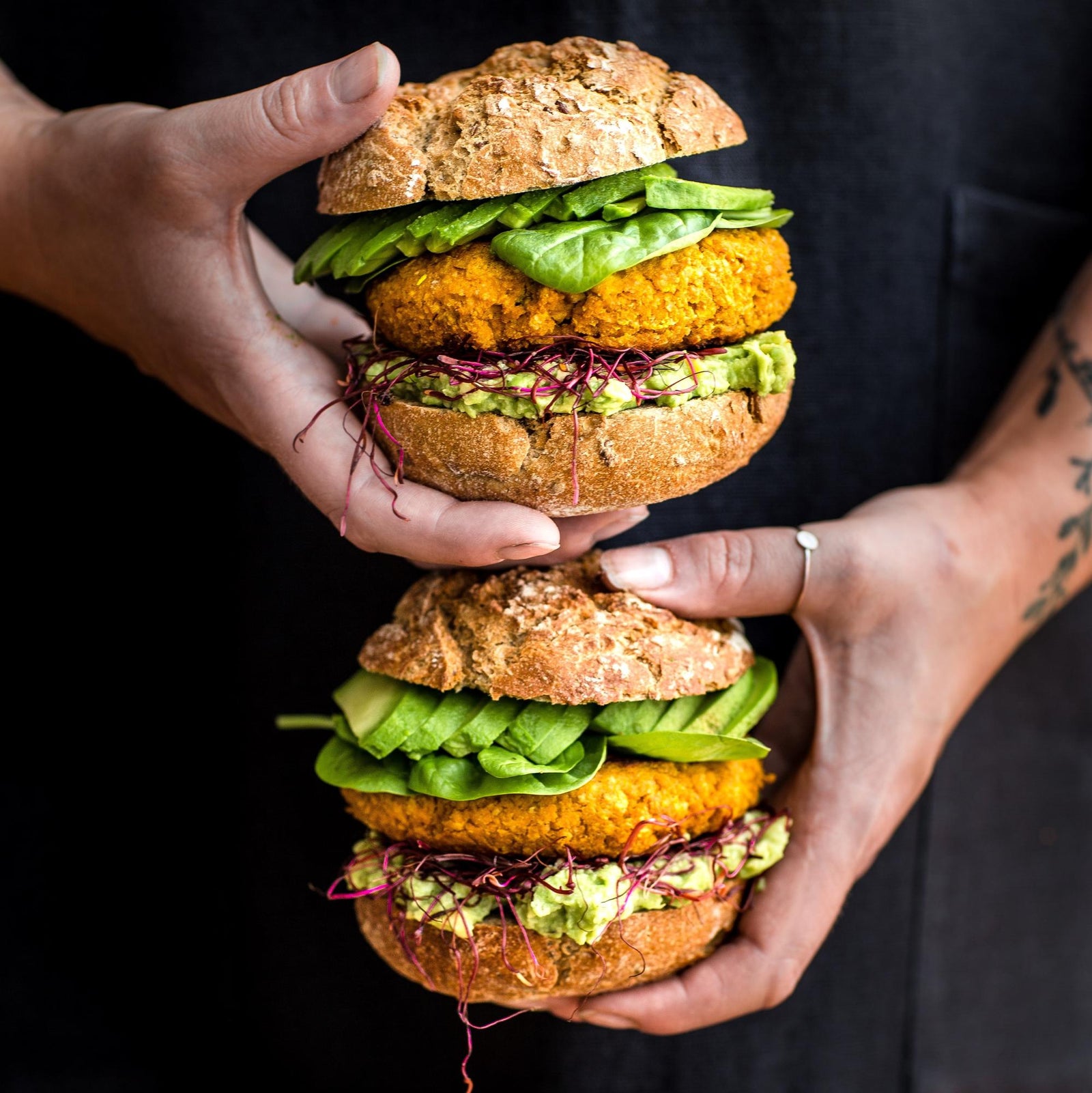 Tofu-Burger mit Süßkartoffeln