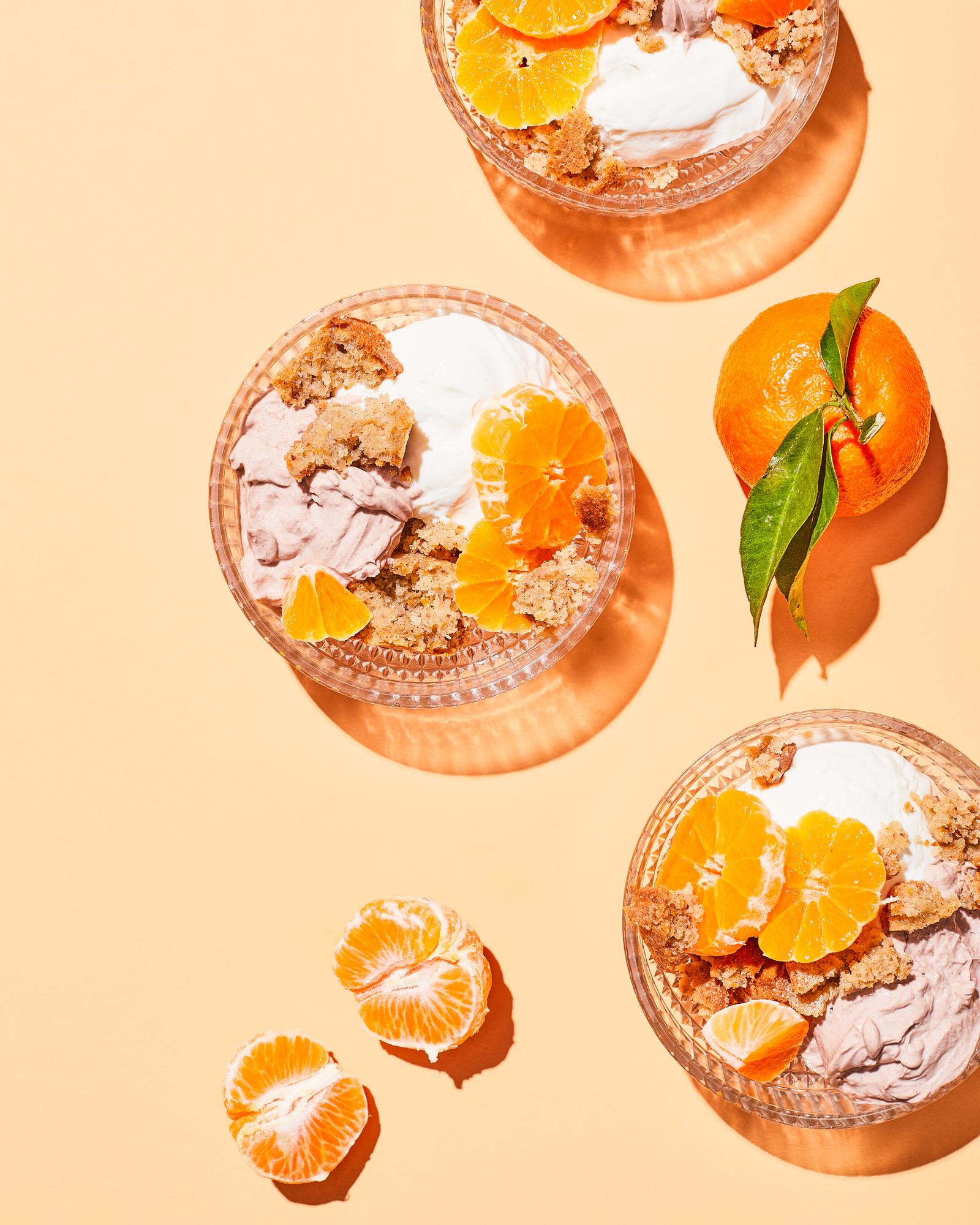 Trifle mit Mandarinen und Quark