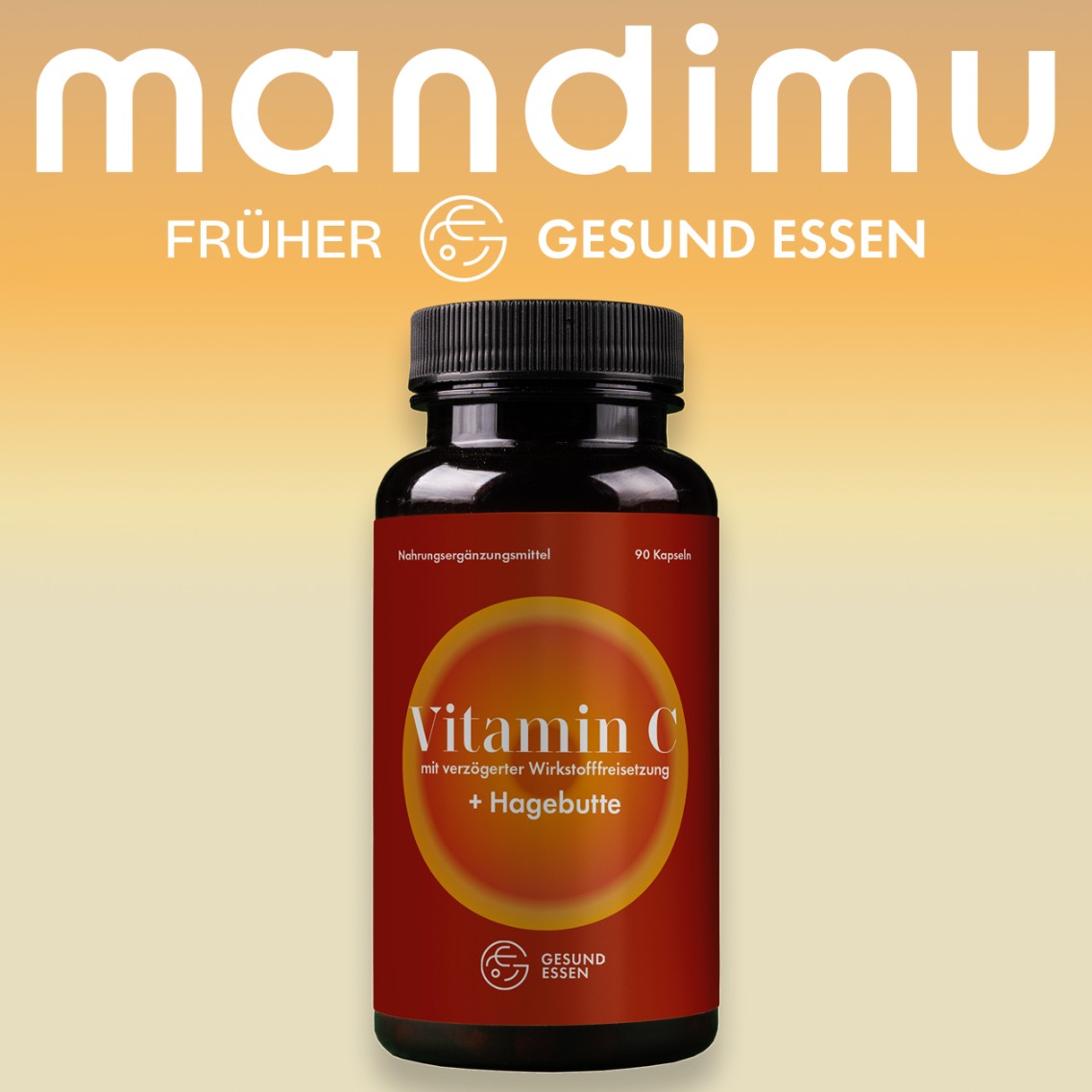 Vitamin C mit verzögerter Wirkstofffreisetzung und Hagebuttenextrakt – 90 Tabletten, vegan