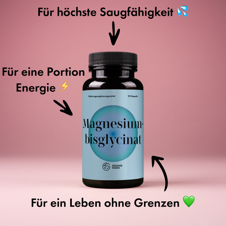 Magnesiumbisglycinat Premium: Chelatiertes Magnesium – 90 Kapseln, vegan, hochdosiert
