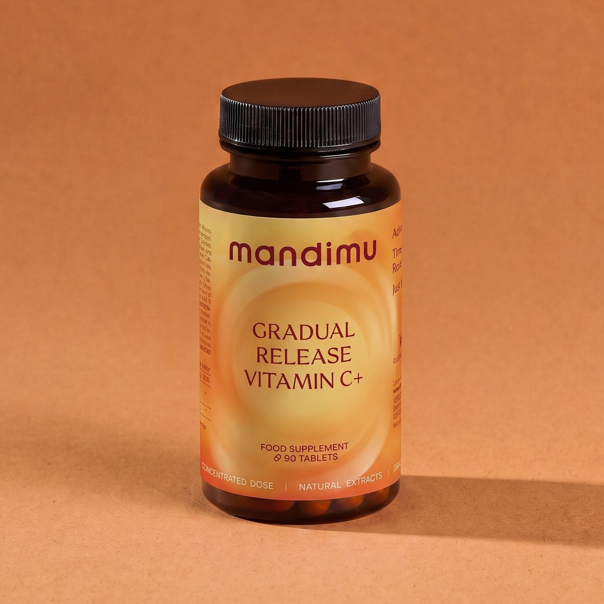 Vitamin C mit verzögerter Wirkstofffreisetzung und Hagebuttenextrakt – 90 Tabletten, vegan