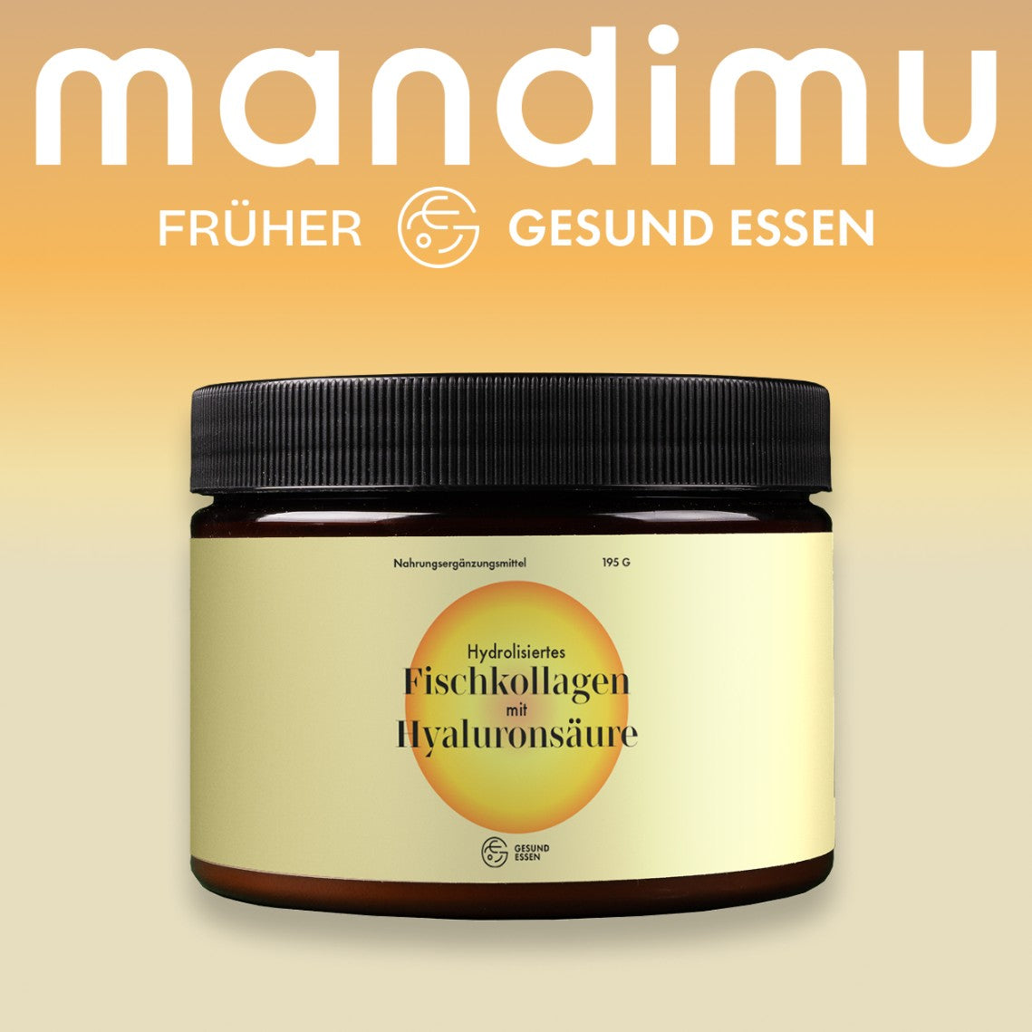 Hydrolisiertes Fischkollagen mit Hyaluronsäure und Vitamine E und C (Mangogeschmack)