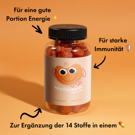 Multivitamin für Kinder – 60 Gummibärchen 🐻, vegan