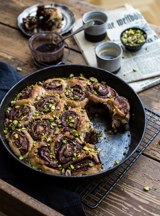Pistazienschnecken mit hausgemachter Haselnusscreme
