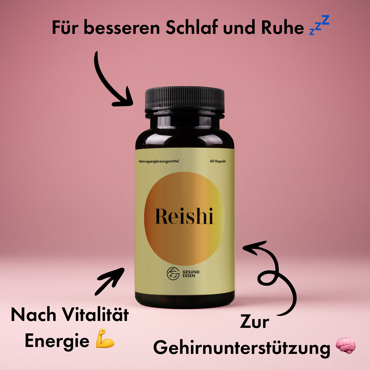Reishi Premium Pilz-Extrakt – 60 Kapseln, hochdosiert