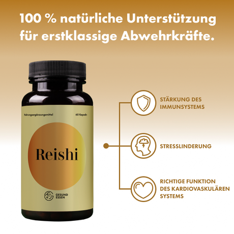 Reishi Premium Pilz-Extrakt – 60 Kapseln, hochdosiert