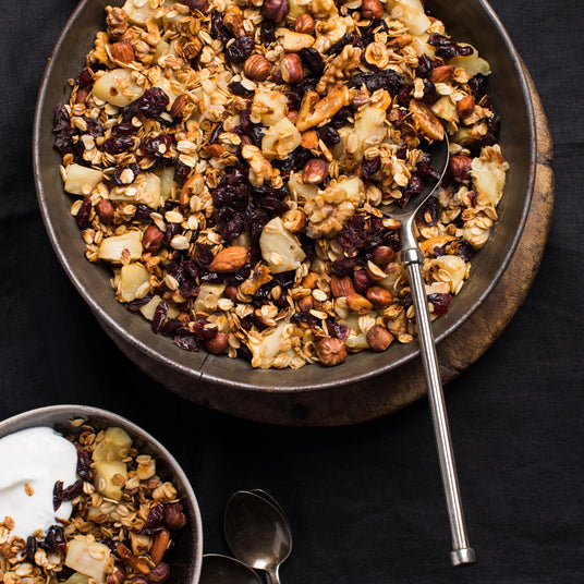 Überbackenes Apfelmüsli